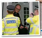  ?? ?? ● ● Retired vicar the Rev Mark Coleman spray-painted the outside of Heywood and Middleton MP’S Chris Clarkson’s constituen­cy office – then staged a two hour sit-in. Left: Police arrest Mr Coleman fo following an Extinction Rebellion protest last year