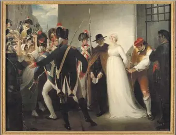  ?? Coll. Museum of the French Revolution ?? A PAINTING by William Hamilton depicts Marie Antoinette leaving the Concierger­ie on her execution day.