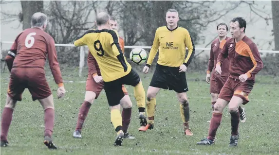  ??  ?? Penshaw Catholic Club Over-40s take on Easington CIU Over-40s at Herrington Welfare Park, last Saturday.