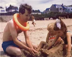  ??  ?? Jane on holiday in Wales with her dad and sister, 1970. Left: Jane today. Opposite: Jane as a baby with her parents and sister, 1966