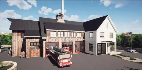  ?? Contribute­d artwork ?? A May 12 public hearing will examine plans for a new Redding Ridge fire station, located at 186 Black Rock Turnpike.