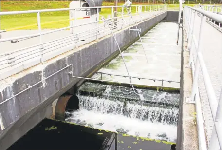  ?? Register Citizen file photo ?? Treated wastewater is discharged from an aeration chamber into the Naugatuck River at the Water Pollution Control Facility on Tuesday in Torrington.