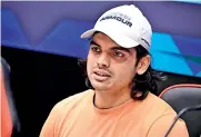  ?? — AFP ?? Neeraj Chopra speaks during a press conference in Stockholm on Wednesday, eve of the Diamond League Athletics Meeting.