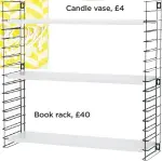  ??  ?? Candle vase, £4 Book rack, £40