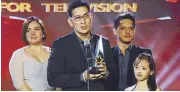  ??  ?? Richard Yap with Be Careful co-stars Slyvia Sanchez, Micah Muñoz and Mutya Orquia