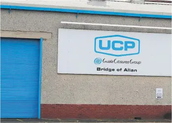  ??  ?? Jobs fears UCP Guala Closures factory in Bridge of Allan
