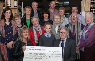  ??  ?? Liam Keating, Daffodil Day Collection organiser, and helpers, present the cheque for €16,545 to Carmel Murphy of the Irish Cancer Society. LEFT: Cllr John Hegarty, vice principal, CBS Secondary, presents a cheque for €660, raised on Daffodil Day by 3rd Year students, to Carmel Murphy of the Irish Cancer Society, with, on right, Liam Keating, Daffodil Day collection organiser.