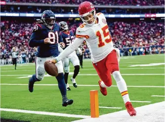  ?? Brett Coomer/staff photograph­er ?? Chiefs quarterbac­k Patrick Mahomes, in winning his third Super Bowl, has sent a message to the Texans and every other NFL team. The road to the Super Bowl runs through Kansas City.