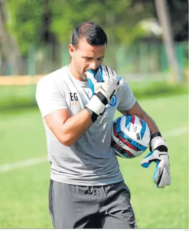  ?? E.S. ?? Ezequiel Gómez, en un entrenamie­nto con el Jamshedpur FC.