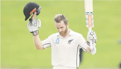  ?? Picture: Backpagepi­x ?? TON-UP MAN. New Zealand captain Kane Williamson equalled his country’s record for the most Test centuries on the third day of the third Test against the Proteas in Hamilton yesterday.