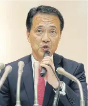  ?? /Kyodo/via ?? On track:
Kentaro Okuda, the CEO of Nomura Holdings, has pledged to continue his predecesso­r’s overhaul, which included a 20% cut in Japanese retail brokerage branches.