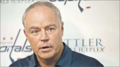  ?? AP PHOTO ?? During a press conference in Arlington, Va., on Tuesday, Washington Capitals’ general manager Brian MacLellan told reporters he expects to retool the Caps on the fly.