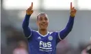  ?? Images ?? Youri Tielemans celebrates after scoring Leicester’s first goal. Photograph: Alex Pantling/Getty