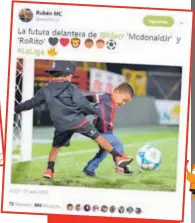  ?? INSTAGRAM ?? Jayden, el hijo de Bigmac también es del club infantil.