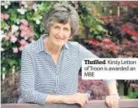  ??  ?? Thrilled Kirsty Letton of Troon is awarded an MBE