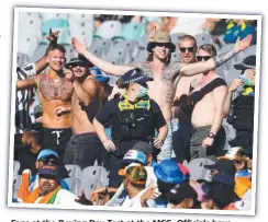  ??  ?? Fans at the Boxing Day Test at the MCG. Officials l have h warned that fines will be handed out for fans who aren’t wearing face masks at the SCG.