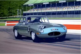  ??  ?? “I saw this actual Jaguar E-type race in the early 1960s, so to see it race again at the Goodwood Revival brought back many happy memories”