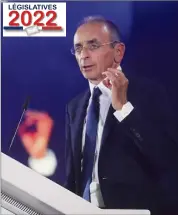  ?? (Photo Sébastien Botella) ?? Éric Zemmour, lors d’un meeting au Palais des victoires de Cannes, le samedi 22 janvier dernier.