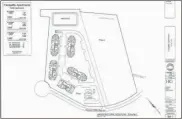  ?? Site plan ?? The preliminar­y site plan for Tranquilit­y Family Apartments.