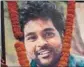  ??  ?? Rohith Vemula's portrait at a protest march.