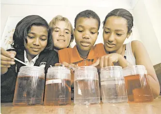  ?? | SUPPLIED ?? SCIENCE camp participan­ts Rivasha Rampath, Candice Robbins, Sbusiswe Mthethwa and Taryn Jones.