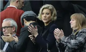  ??  ?? Amanda Staveley (centre), who heads the PCP Capital investment fund, was in the crowd at St James’ Park for Newcastle’s 1-1 draw against Liverpool in the Premier League this month.