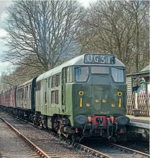  ?? MAX PRINCE/NNR ?? Class 31 D5631 was built by Brush Traction in Loughborou­gh in 1960 and delivered new to 32A Norwich shed on July 7, 1960. On the last day of the 1961 summer timetable in East Anglia – also the last day of local steam-hauled express passenger workings – an early-morning Norwich to London service failed near Diss behind Britannia Pacific No. 70006 Robert Burns and D5631 was sent to the rescue. Withdrawn in 2001, it was bought from Old Oak Common by the Midland & Great Northern Joint Railway Society on January 29, 2003, and moved to the North Norfolk Railway, where it joined former Norwich shedmates B12 No. 8572 and J15 No. 654. D5631 has now completed its recent overhaul and is awaiting its final coat of paint, which will include adding lining where appropriat­e and touching up the roof, as well as finishing off the warning panels.