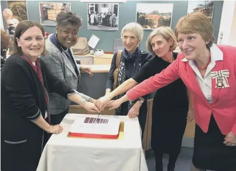  ??  ?? Wendy Walker, Debbie Kennard, Louise Goldsmith, director of public engagement at The National Archive Caroline Ottaway-searle and Susan Pyper