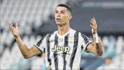  ?? FOTO: AP ?? Crsitiano Ronaldo, eliminado con la Juve en octavos frente al Lyon