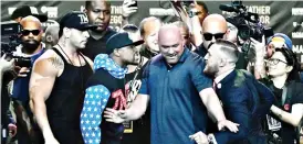  ??  ?? Floyd Mayweather and Conor McGregor have been warned over their behaviour in fight week