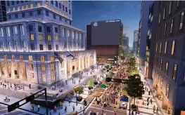  ?? Zyscovich Architects ?? An architectu­ral rendering shows how a remade Flagler Street in downtown Miami will look under a blueprint backed by entreprene­ur and arts mogul Moishe Mana.