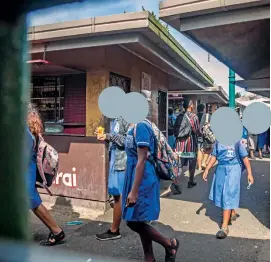  ?? Photo: Leon Lord ?? More school students seen here at the Suva Municipal Market.