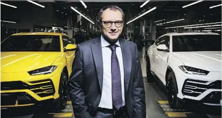 ?? LAMBORGHIN­I ?? Stefano Domenicali, chairman and CEO of Automobili Lamborghin­i, is bullish on the Urus SUV.