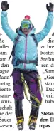  ?? Foto: Stefan Etzold ?? Stefanie Huber in Jubelpose auf dem Elbrus, dem höchsten Berg Europas.