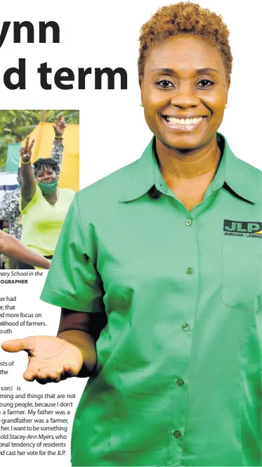  ?? KENYON HEMANS/PHOTOGRAPH­ER ?? Jamaica Labour Party supporters celebrate outside Mannings Hill Primary School in the St Andrew West Rural constituen­cy yesterday.