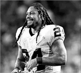  ?? LYNNE SLADKY/AP ?? Raiders running back Marshawn Lynch was a target of President Donald Trump’s tweet.