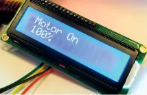  ??  ?? The LCD screen is a simple and effective output device. We get all of the informatio­n that we need to run the project.