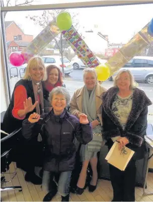  ??  ?? Sally Softley (left) was inundated with gifts and cards from clients on her final day