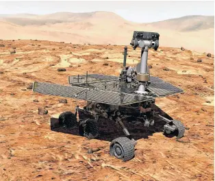  ?? SUBMITTED PHOTO ?? This illustrati­on made available by NASA shows the rover Opportunit­y on the surface of Mars.