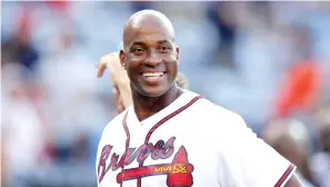  ?? (AP photo/Brett Davis, File) ?? Former Atlanta Braves first baseman Fred McGriff smiles on the field Aug. 7, 2015, before a baseball game against the Miami Marlins in Atlanta.