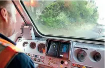  ?? NR ?? In the cab of power car No. 43013, showing the new digital signalling screen (Safe Driver Machine Interface or DMI).