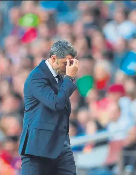  ?? FOTO: EFE ?? Valverde, preocupado en el primer tiempo Vio opciones en el segundo