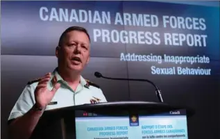  ?? SEAN KILPATRICK, THE CANADIAN PRESS ?? Jonathan Vance, the Chief of the Defence Staff, says the Canadian Forces is also reviewing 150 unfounded cases.