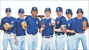  ?? Jeremy Quails ?? Heritage seniors Caden Snyder, Noah Johnson, C.J. Robertson, Cade Kiniry, Alex Mixon, Dylan Bryan and Gabe Serrano have a possible Region 7- AAAA title in mind as they are scheduled to begin the 2021 season this week.