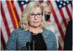  ??  ?? Republican­s, have doubled down by purging Liz Cheney from their House leadership for refusing to countenanc­e the ‘Big Lie’