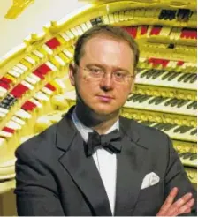  ?? CHATTANOOG­A MUSIC CLUB CONTRIBUTE­D PHOTO ?? Richard Hills, organist at St. Mary’s Church in London, will play the Austin pipe organ at the Chattanoog­a Music Club’s patriotic concert.