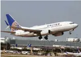  ?? Bill Montgomery / Staff ?? Flying the friendly skies? United appears to be on the wrong side of a harassment lawsuit.