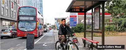  ?? PHOTO: DAILY EXPRESS/ JONATHAN BUCKMASTER ?? Bus in Colliers Wood