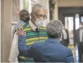  ?? ASHLEE REZIN GARCIA/SUN-TIMES ?? Rep. Bobby Rush and Mayor Lori Lightfoot at City Hall on Thursday.