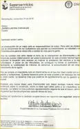  ??  ?? Facsímil de la carta que la‘Súper’ le envió al agente intervento­r.